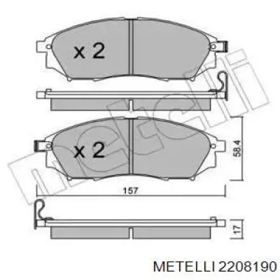 22-0819-0 Metelli колодки тормозные передние дисковые