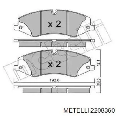 Передние тормозные колодки 2208360 Metelli