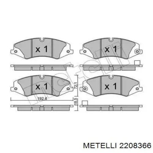 Передние тормозные колодки 2208366 Metelli