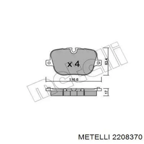 Задние тормозные колодки 2208370 Metelli