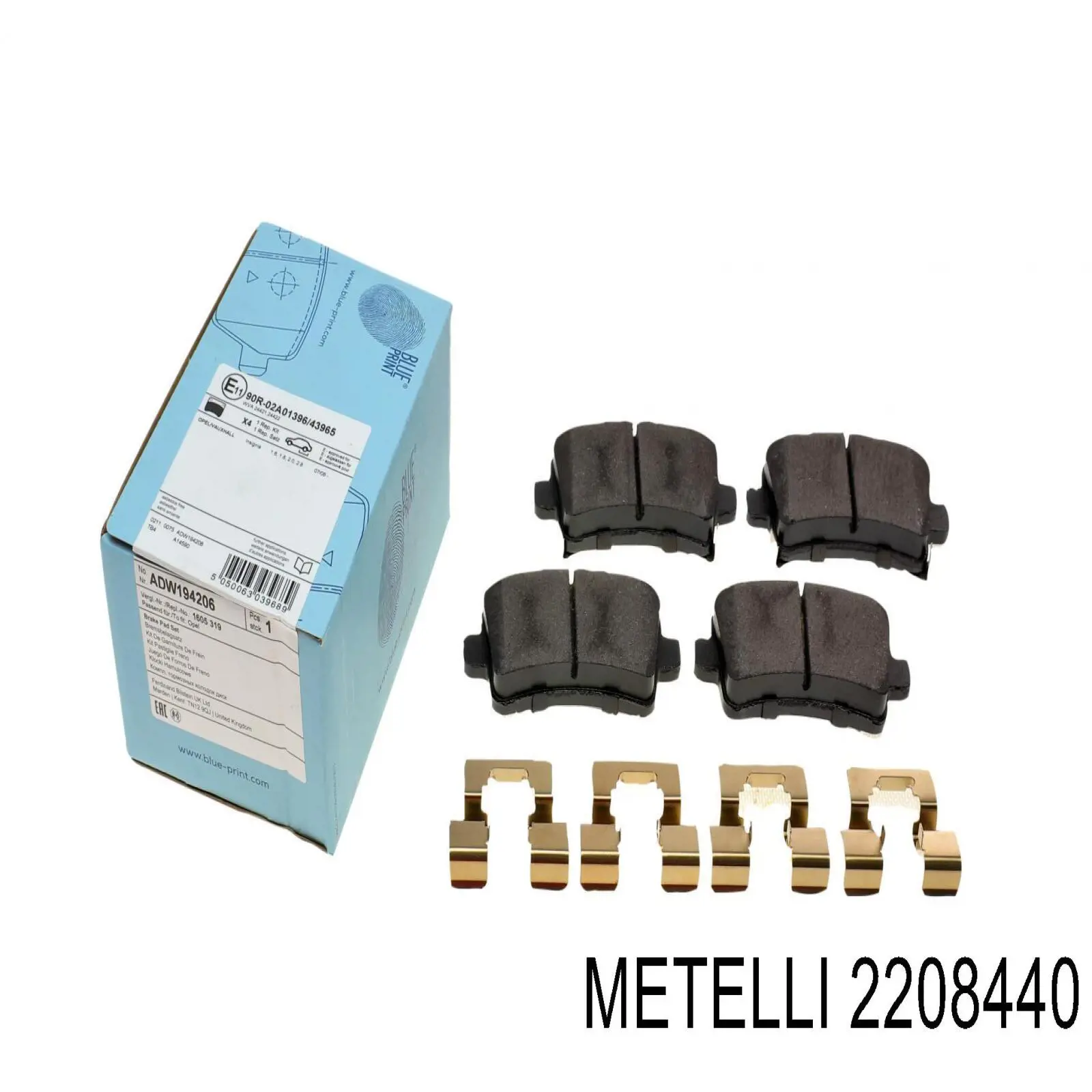 Колодки гальмові задні, дискові 2208440 Metelli