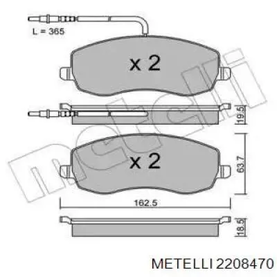 Передние тормозные колодки 2208470 Metelli