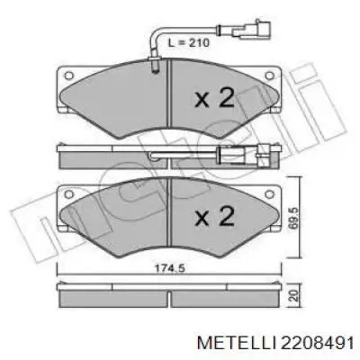 Передние тормозные колодки 2208491 Metelli