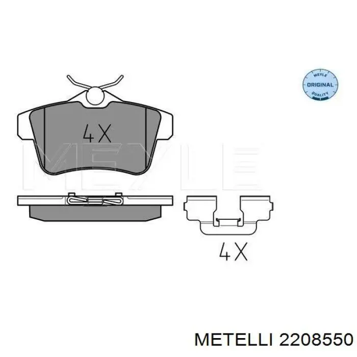 Колодки дисковые  Metelli 2208550 цена, от 21.68 USD