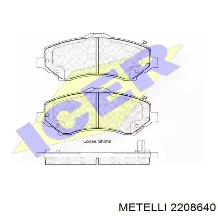 Задние дисковые колодки Metelli 2208640