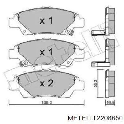 Передние тормозные колодки 2208650 Metelli