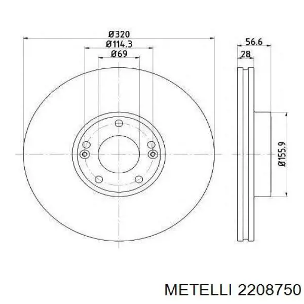 Купить 2208750 Metelli Колодки тормозные задние, дисковые