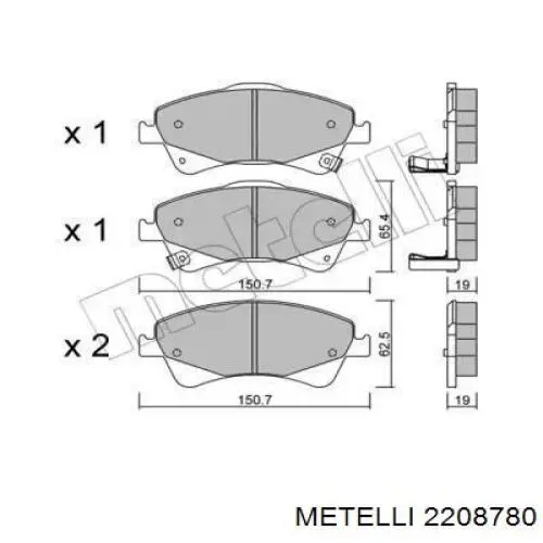 22-0878-0 Metelli колодки тормозные передние дисковые
