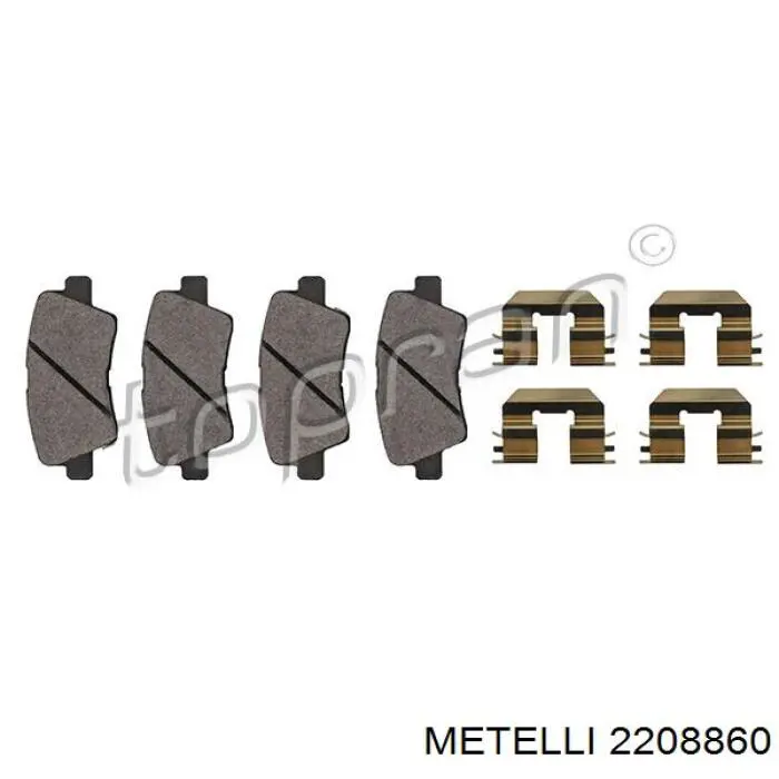 Купить 2208860 Metelli Колодки тормозные задние, дисковые