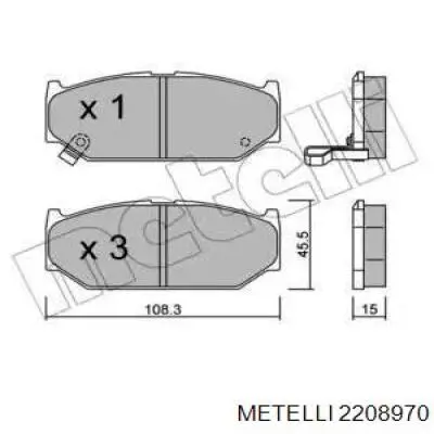 Передние тормозные колодки 2208970 Metelli