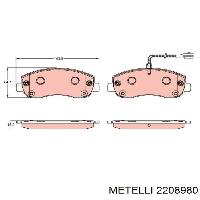 Колодки Metelli 2208980 цена, от 33.28 USD