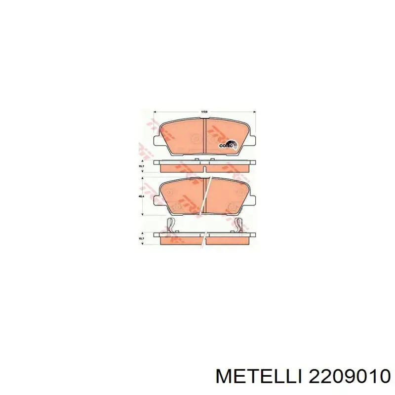 Колодки дисковые  Metelli 2209010 цена, от 20.32 USD
