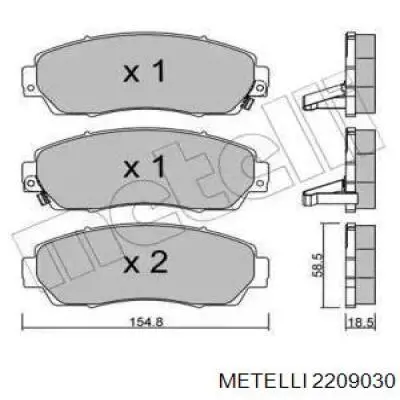 Передние тормозные колодки 2209030 Metelli