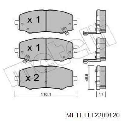 Передние тормозные колодки 2209120 Metelli