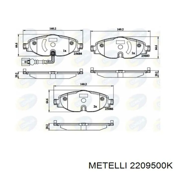 Колодки Metelli 2209500K цена, от 31.78 USD