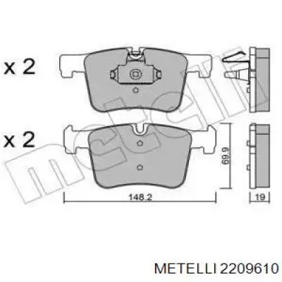 Передние тормозные колодки 2209610 Metelli