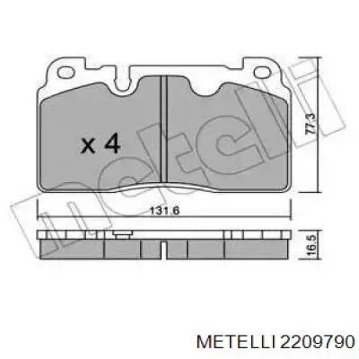 Колодки Metelli 2209790 цена, от 33.01 USD