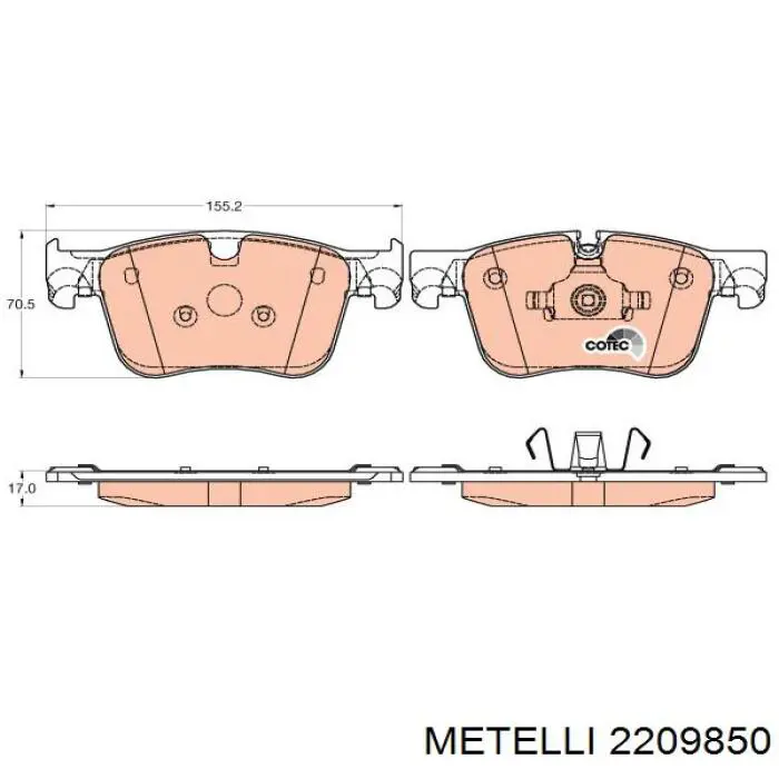 Колодки Metelli 2209850 цена, от 32.13 USD
