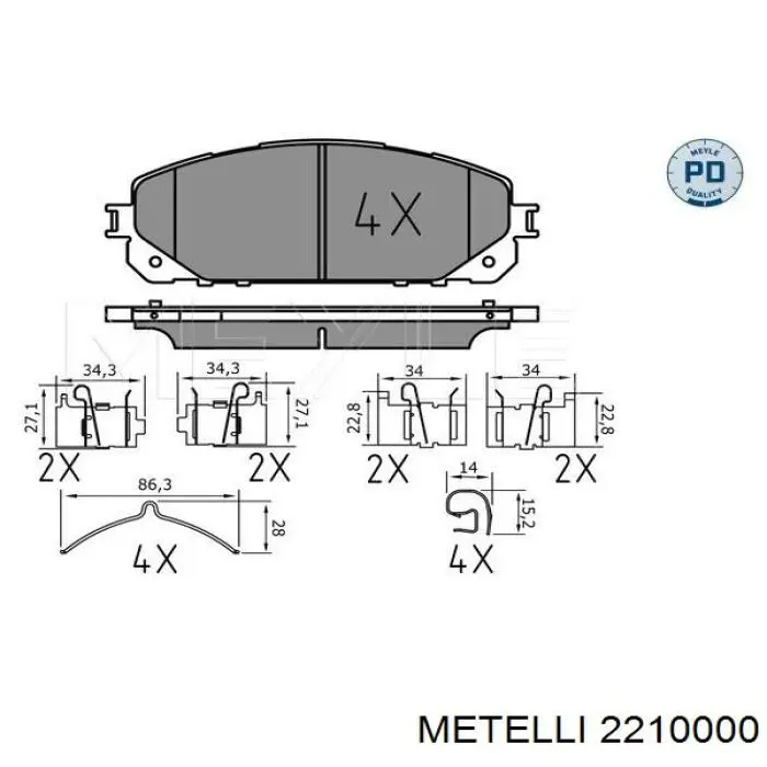 Колодки Metelli 2210000 цена, от 30.02 USD