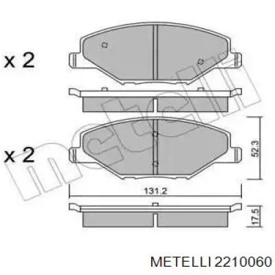 22-1006-0 Metelli sapatas do freio dianteiras de disco