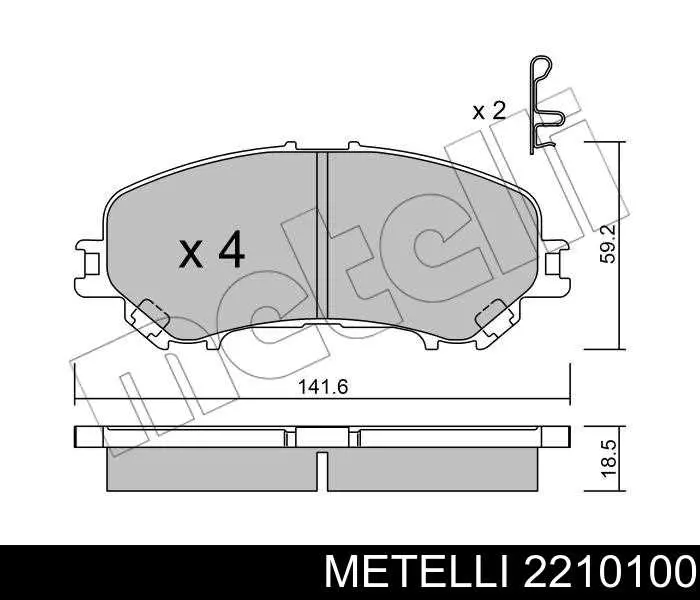 Передние тормозные колодки 2210100 Metelli