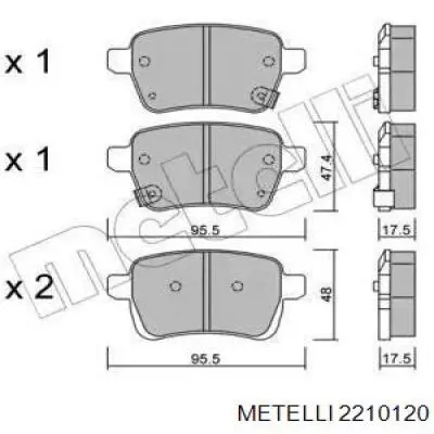 Передние тормозные колодки 2210120 Metelli