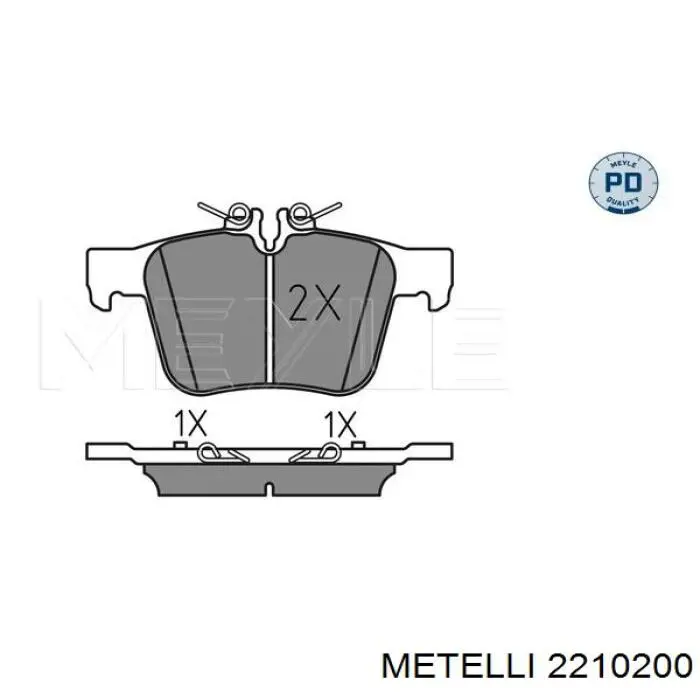 Pastillas de freno traseras 2210200 Metelli