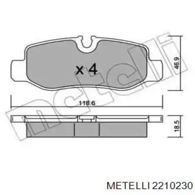 Задние тормозные колодки 2210230 Metelli