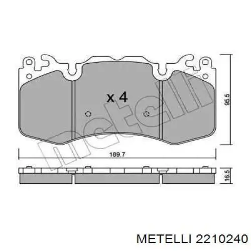 Передние тормозные колодки 2210240 Metelli