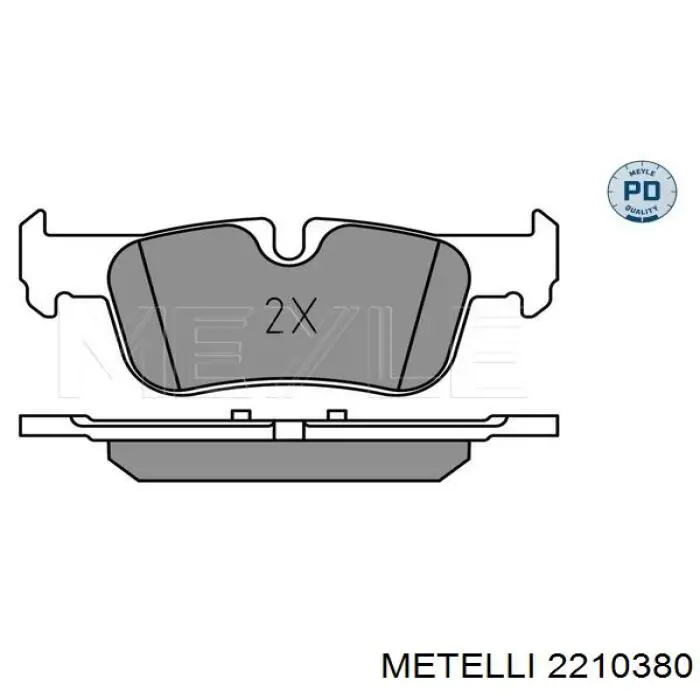 Задние тормозные колодки 2210380 Metelli