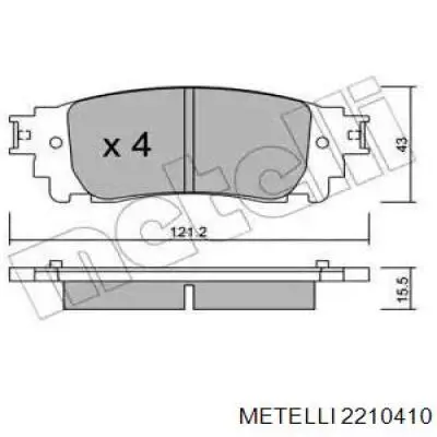 Задние тормозные колодки 2210410 Metelli