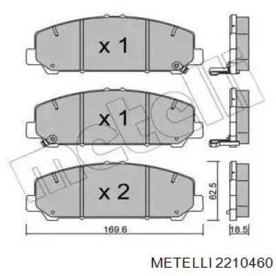 Передние тормозные колодки 2210460 Metelli