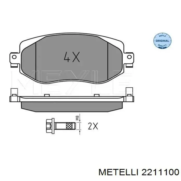 Передние тормозные колодки 2211100 Metelli