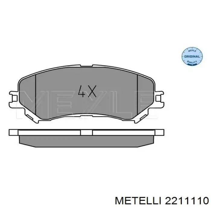 22-1111-0 Metelli передние тормозные колодки