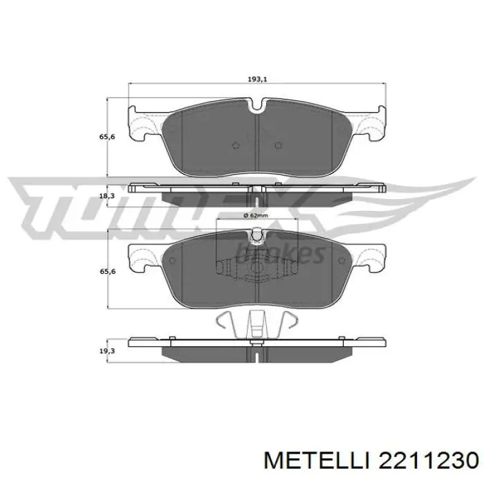 Купить 2211230 Metelli Колодки тормозные