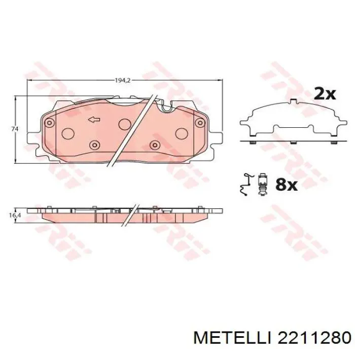 Колодки Metelli 2211280 цена, от 56.44 USD