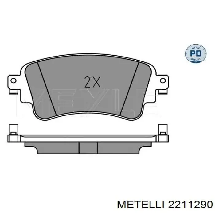 Задние тормозные колодки 2211290 Metelli