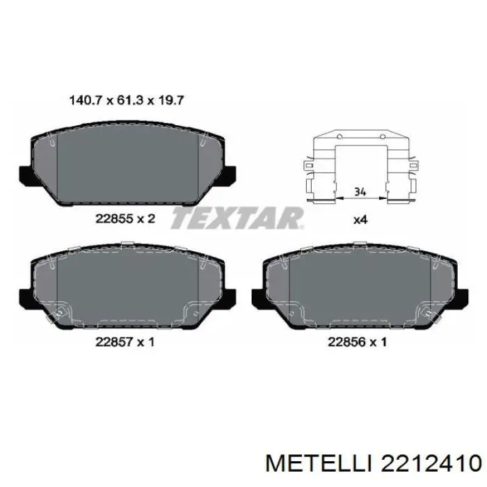 Колодки Metelli 2212410 цена, от 39.43 USD