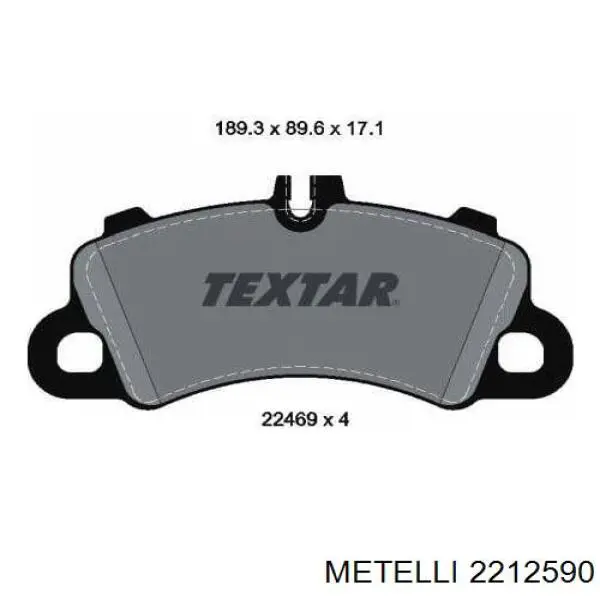 Передние тормозные колодки 2212590 Metelli