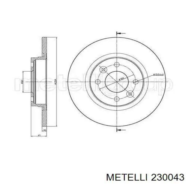 Тормоз дисковый передний Metelli 230043 цена, от 17.75 USD