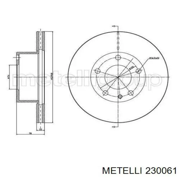 23-0061 Metelli тормозные диски