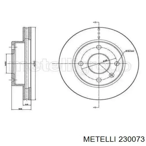 230073 Metelli диск тормозной передний
