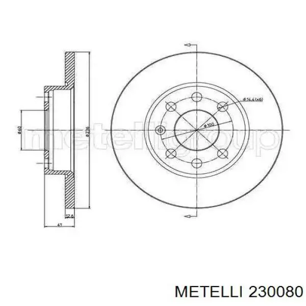 23-0080 Metelli диск тормозной передний