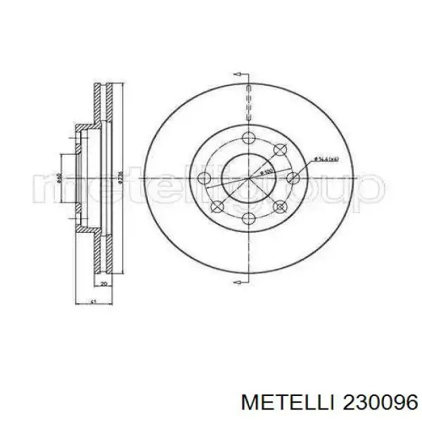 23-0096 Metelli диск тормозной передний