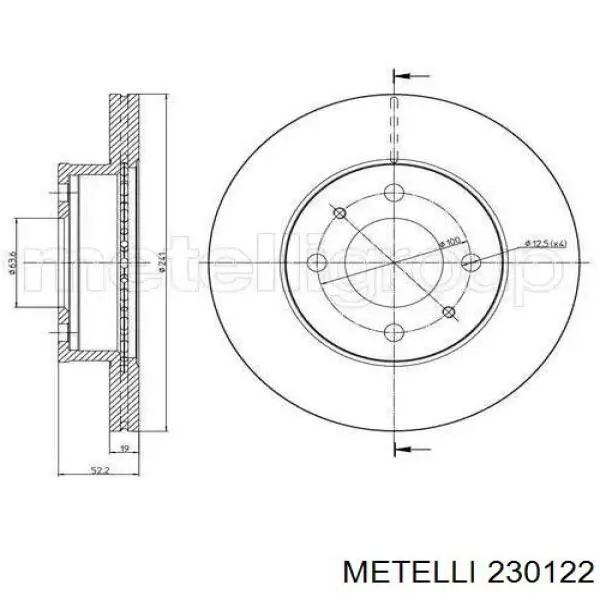230122 Metelli Диск тормозной передний