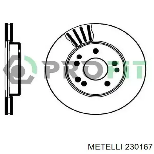 Передние тормозные диски 230167 Metelli
