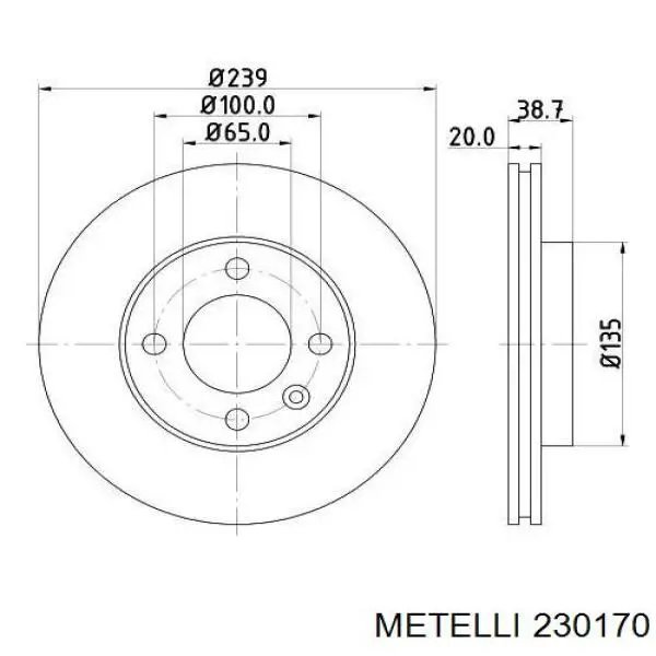 Купить 230170 Metelli Ротор тормозной