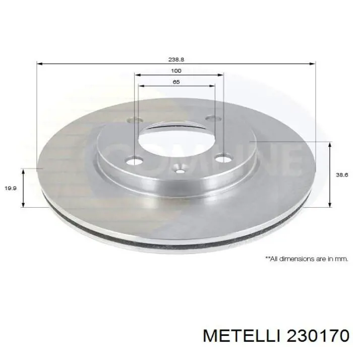 Тормоз дисковый передний Metelli 230170 цена, от 24.10 USD