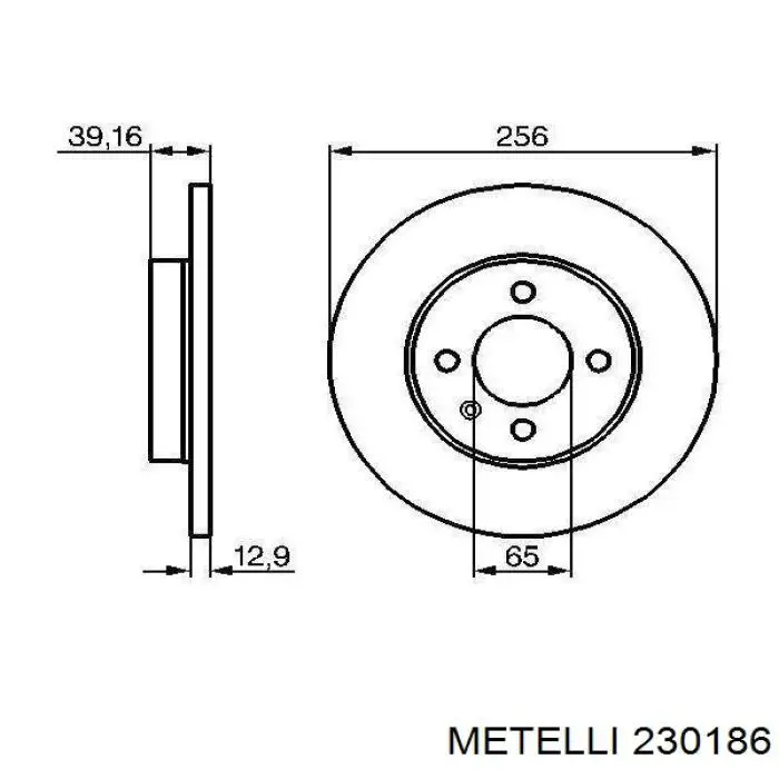 Передний тормозной диск Metelli 230186