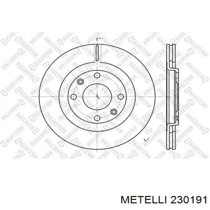 Передние тормозные диски 230191 Metelli